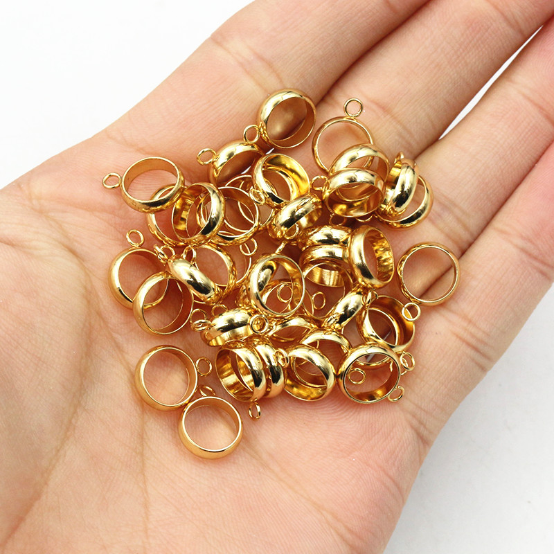 20 unidades de aros de acero inoxidable de Color dorado, anillos circulares, Conector de círculo, accesorios para accesorios de joyería para collar de pulsera