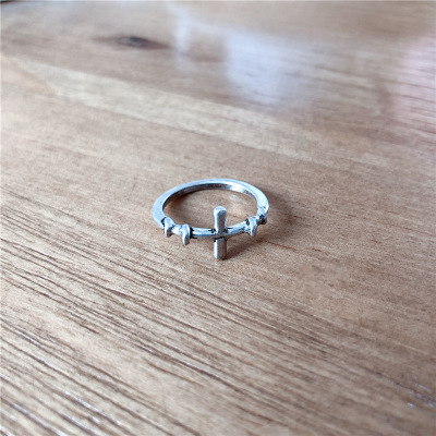 HZ Hip Pop Vintage Silber Metall Punk Kette Kreuz Offene Ringe Gürtel Schnalle Finger Ringe für Frauen männer Party schmuck: 11