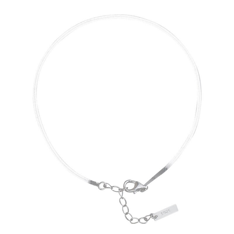 Evimi 925 sterling silber fußkettchen für damen, trendiger anhänger, schlichte schlangenknochenstruktur, partyschmuck