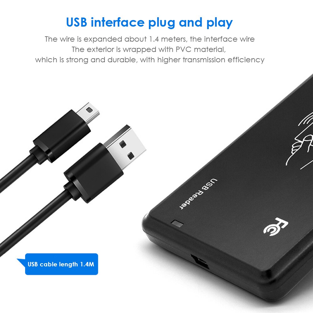 Smart Card Reader No Driver issuing device 125KHz 13.56MHz Dual Frequency USB RFID Reader for Access Control