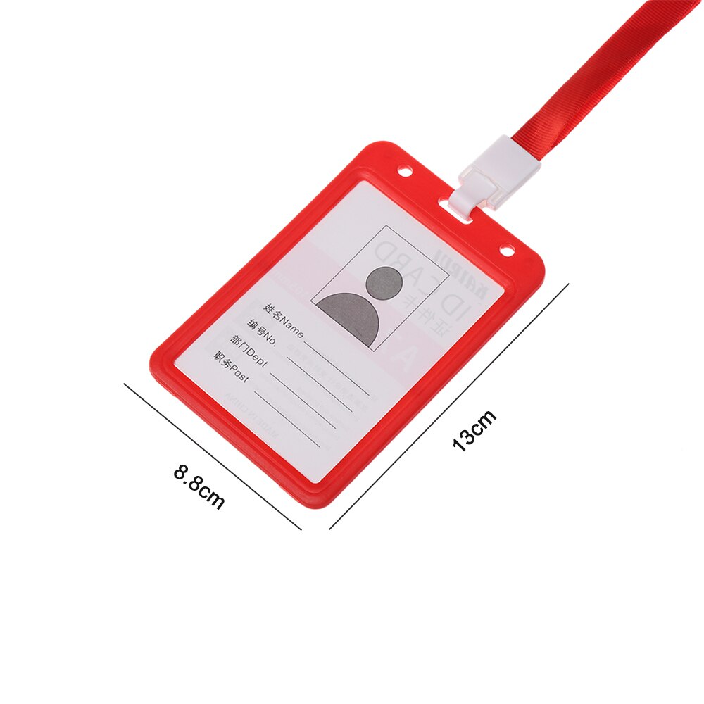 Slik farve halsrem id navn kreditkort cover badge etui dobbeltsidet gennemsigtig arbejdskortholdere beskyttende skal