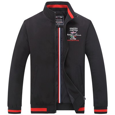 Plus size 3xl 4xl kenty shark märke herrjackor pilotjacka höst bomberjacka herr vindjacka kappa: Svart / L