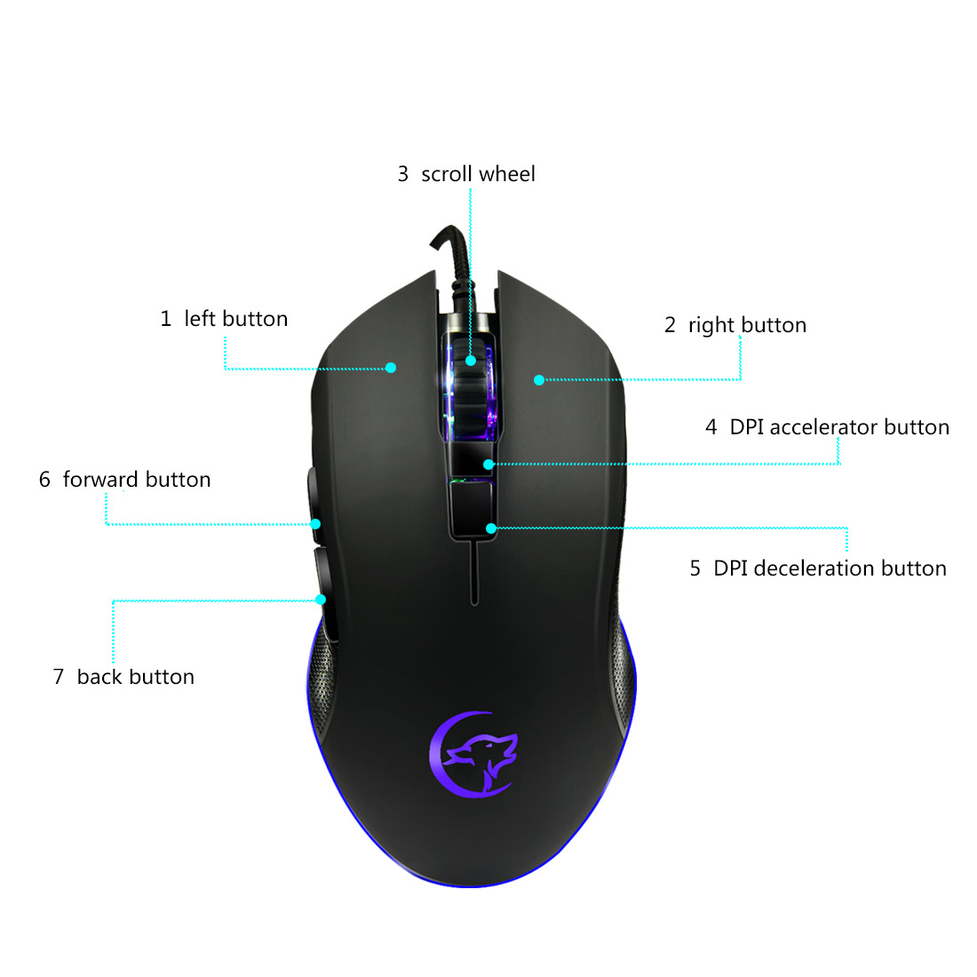 ZUOYA Gaming Mouse RGB Backlight Wired Mice Game Optical Sensor 3200/7200 DPI For FPS Gamer Laptop Computer