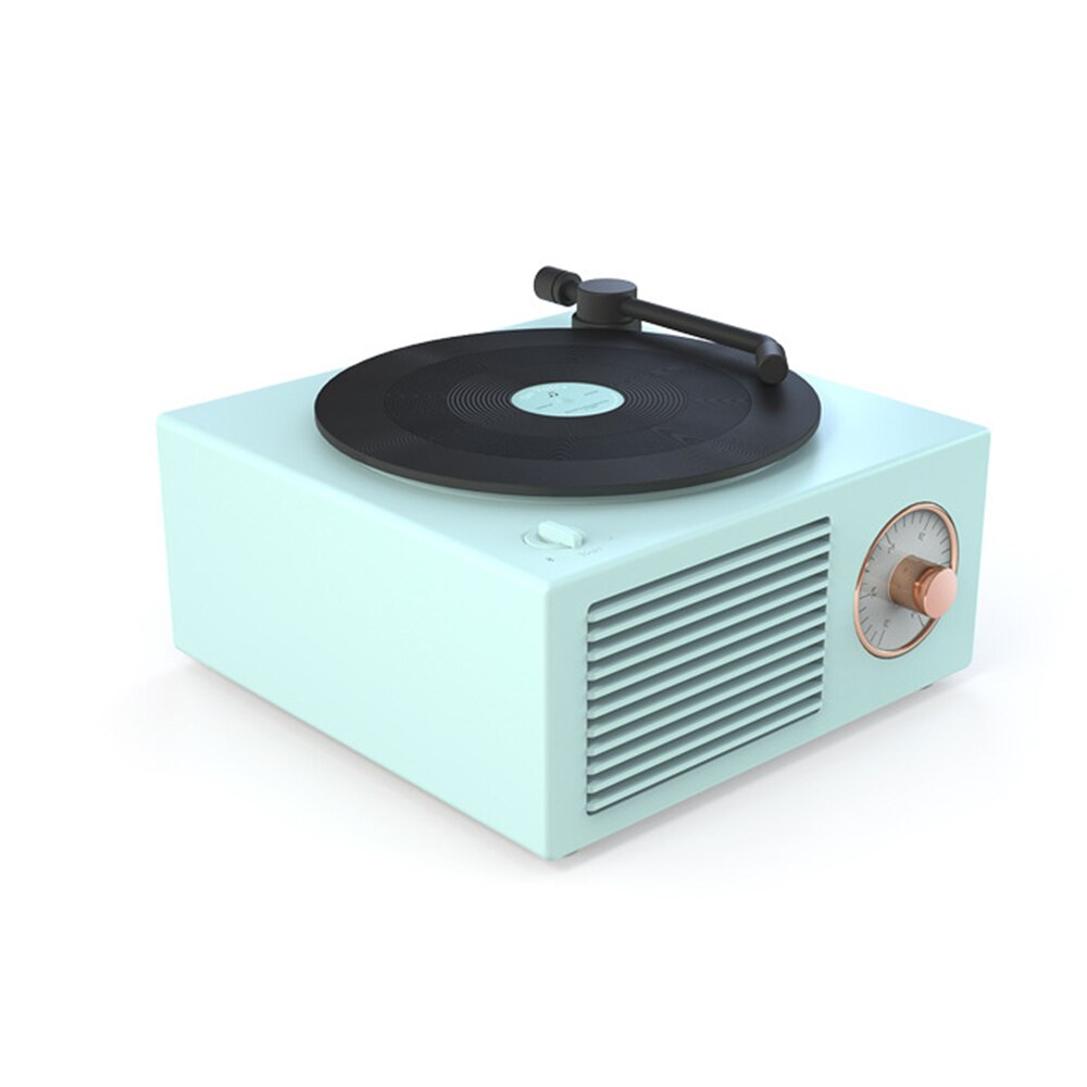 Vinyl Record Player Wireless Speakers Portable Bluetooth Speaker USB Charging Record Player Shape Bluetooth Speaker: Sky Blue