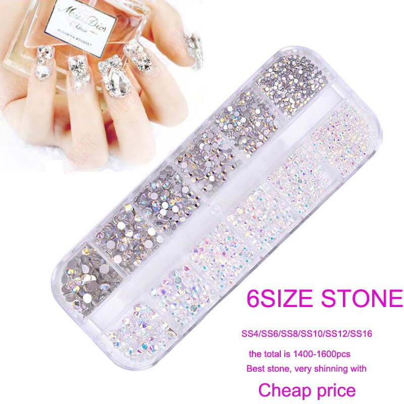 12 Kleuren Glitter Rhinestone Manicure Nagellak Decoratie Accessoires 3D Nail Art Tips Manicure Diy Nail Stones Set ZB14: ZB14-2H