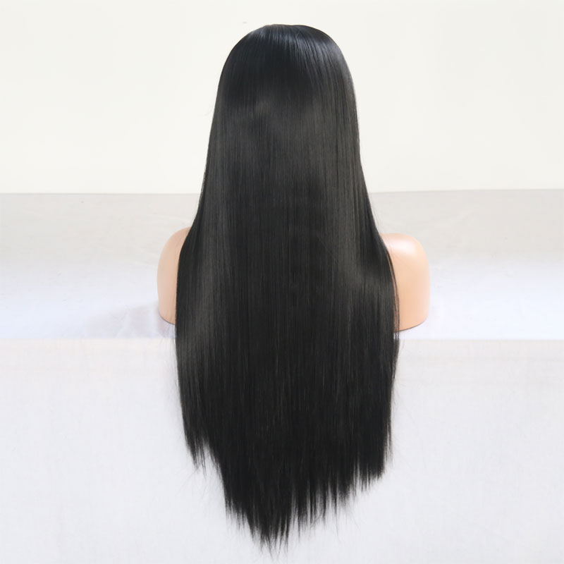 Bombshell Long Straight Synthetic Hair Lace Front Wig Heat Resistant Fiber Hair Natural Hairline Side Parting For Women Wigs