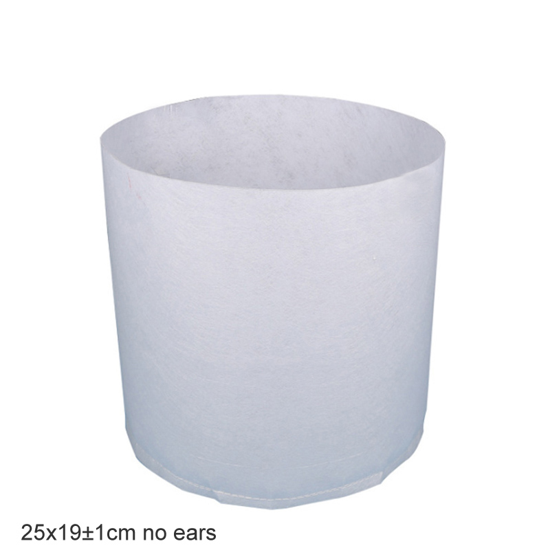 Non Woven White Root Container Round Fabric Pots 5 Size Grow Bag Plant Pouch Aeration Pot Containers: 25x20cm no ears