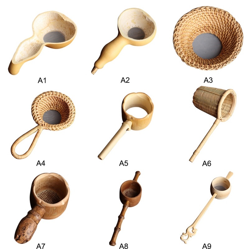 Teaism Tea Table Decor Tea Decorative Tea Strainers Bamboo Rattan Gourd Shaped Tea Leaves Funnel Ceremony Accessories