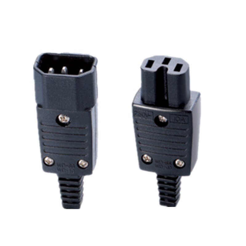 250v 10a IEC320 C13 C14 C15 AC PDU UPS wired power outlet inline cable assemble install electrical Panel Receptacle AC socket: Female and Male