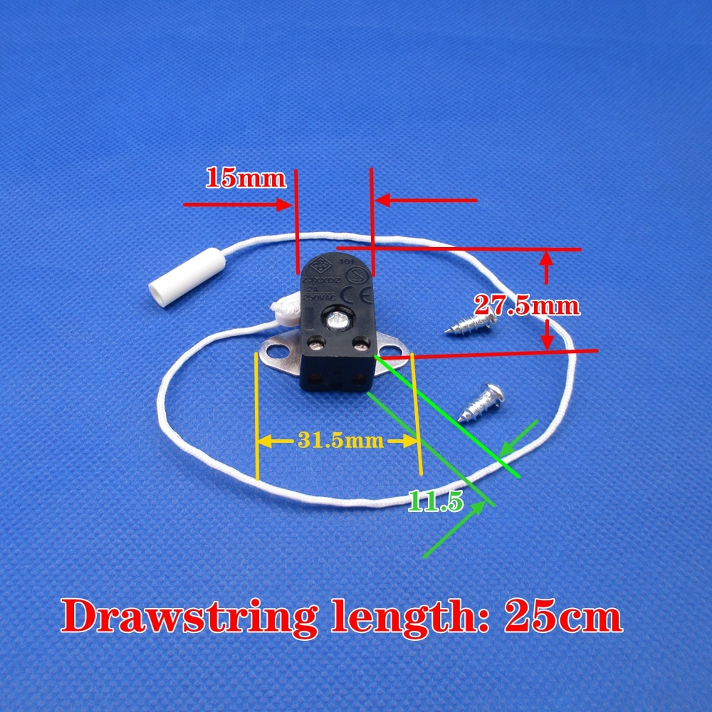 10pcs pull cord switch for Ceiling lamp wall lamp bedside lamp Open Single Pull Control Rope Switch 2A 250V