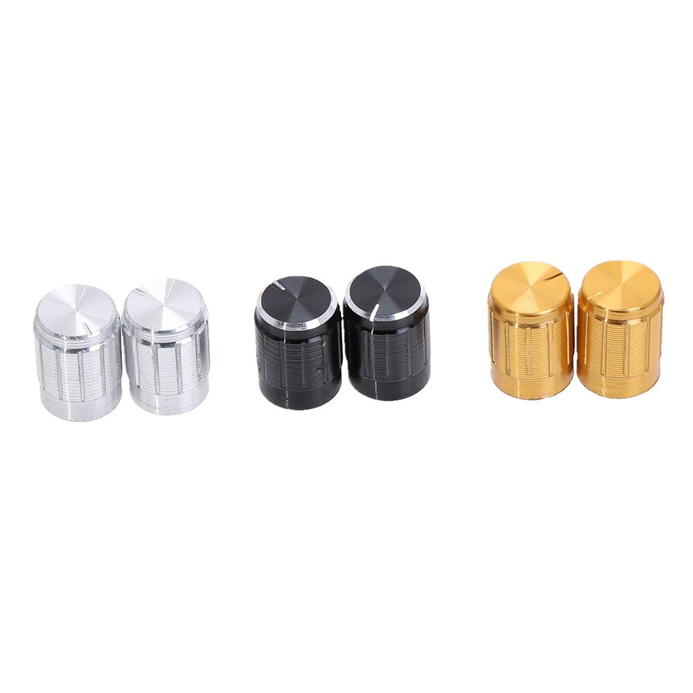 10Pcs Metal 6mm Hole Dia Light Lamp Dimmer Control Rotary Knob Cap 13x17mm Aluminum Volume Control Rotary Knobs