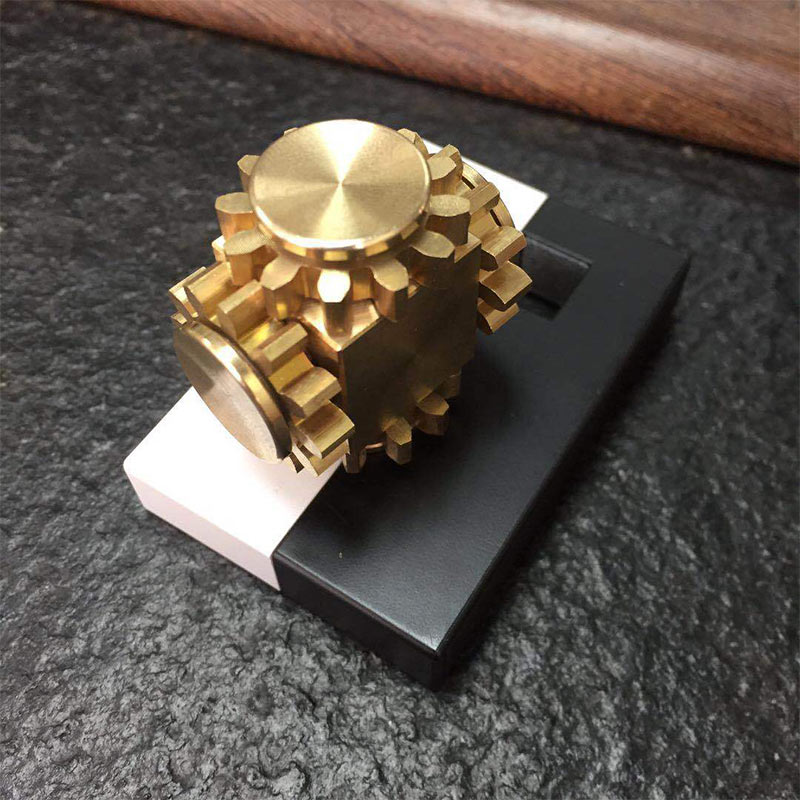 Cubo de conexión de engranaje giroscópico para adultos, giroscopio mecánico de dedo de cobre puro, juguete para