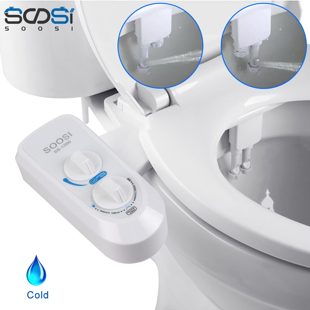 Bidet vedlegg ikke-elektrisk bidet toalett sete selvrensende dobbel dyse ferskvann bidet sprøyte mekanisk muslimsk vask