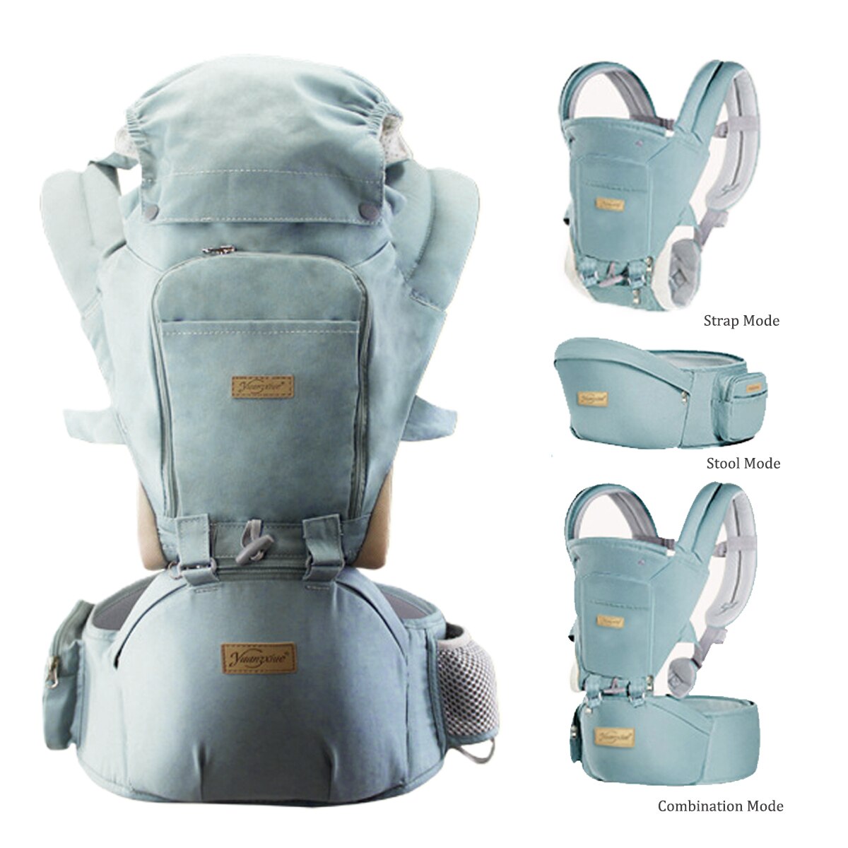 Baby Carrier Canguru Ergonômico Bebê 12 Posições 3 Em 1 Azul Para Uso de 0-36 month Baby Suporta peso Superior the 10 kg