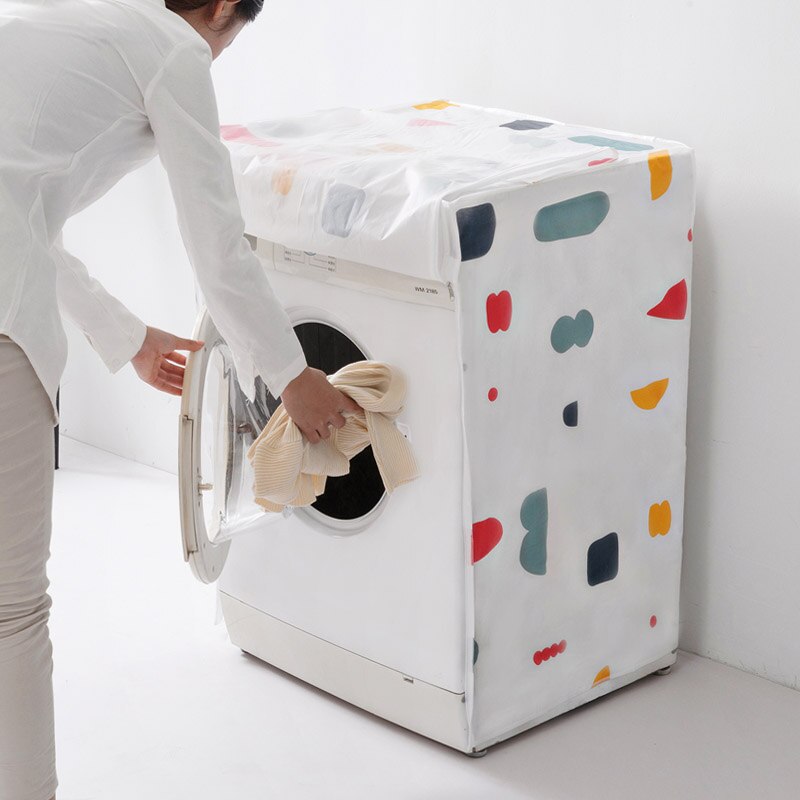 Tarpaulin Waterproof Washing Machine Cover Thickening Sunscreen Dust Cover Pulsator Geometric Blending