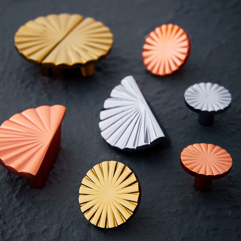 European Antique DIY Furniture Handles Sector Drawer Pulls Semi-Circular Shape /Door Knob Kitchen Cabinet Gold Knobs and Handles