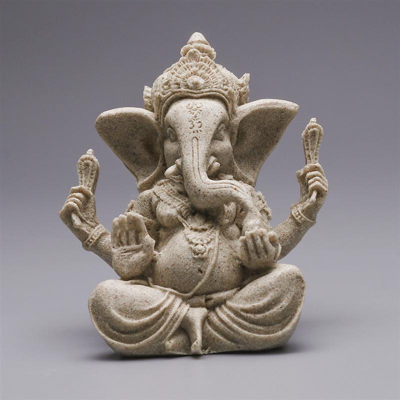 Hars Ganesha Boeddha Olifant Standbeeld Sculptuur Handgemaakte Beeldje Miniatuur Craft Decor Ornament Home Decor Religieuze Ornamenten