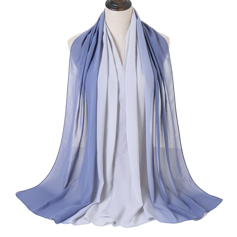 Laven Newest Gradient Bubble Chiffon Scarf Women Muslim Hijab Large Size Ombre Scarves Chiffon Shawl Female Islamic Bandana: 6