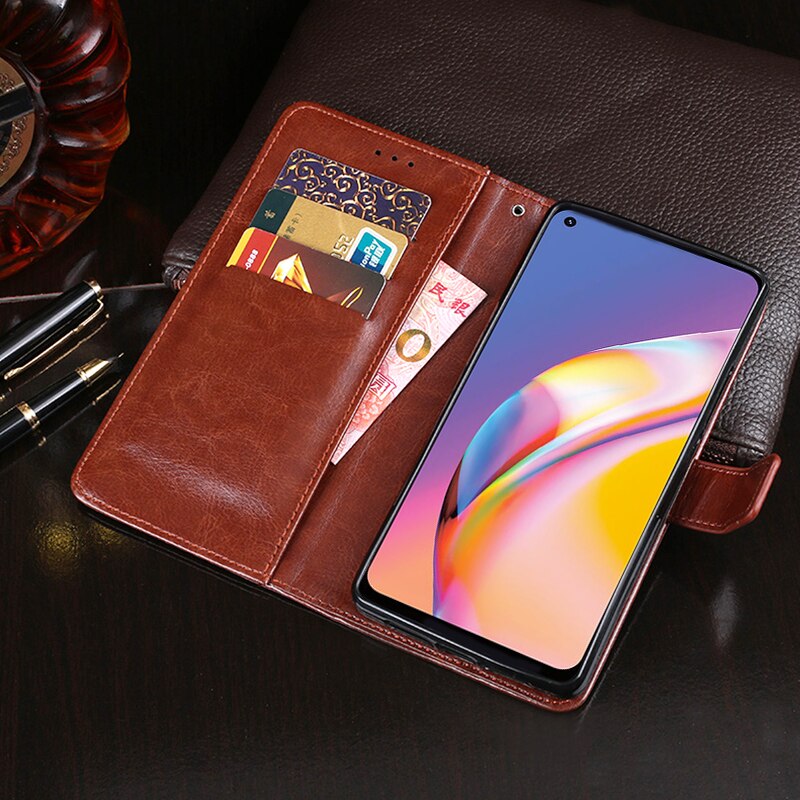 Oppo Reno5 Lite etui 6.43 "skórzane etui na Coque Oppo Reno 5 Lite CPH2205 magnetyczna obudowa portfel z klapką etui na telefony