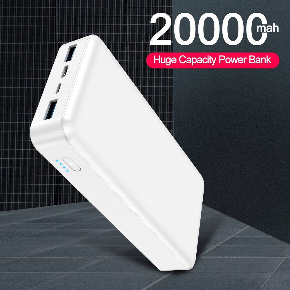 20000Mah Power Bank Draagbare Dual Usb Oplader Powerbank Voor Iphone 11 Pro Xiaomi Mobiele Telefoon Externe Batterij Oplader Powerbank