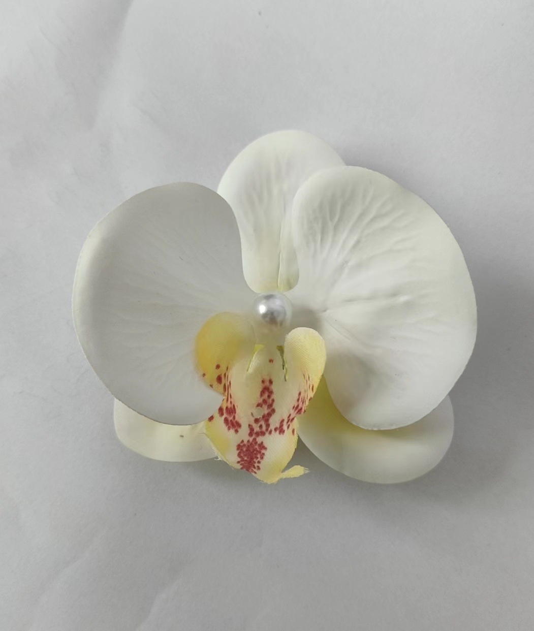 Boog Bloem Phalaenopsis Parel Haar Clip Bloem Haarspeld Orchidee Vlinder Haren Clip Haaraccessoires Haar Styling Tools: Titanium Plated