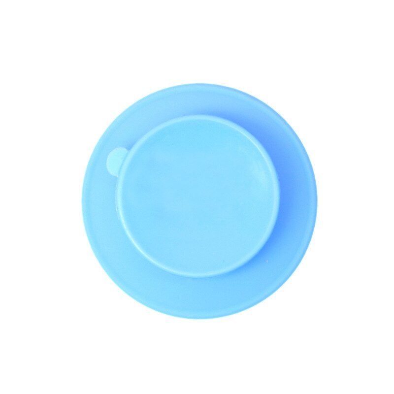 Plato de silicona con ventosa para bebés, tazón de alimentación anticaída de doble cara, antideslizante, ,: Azul