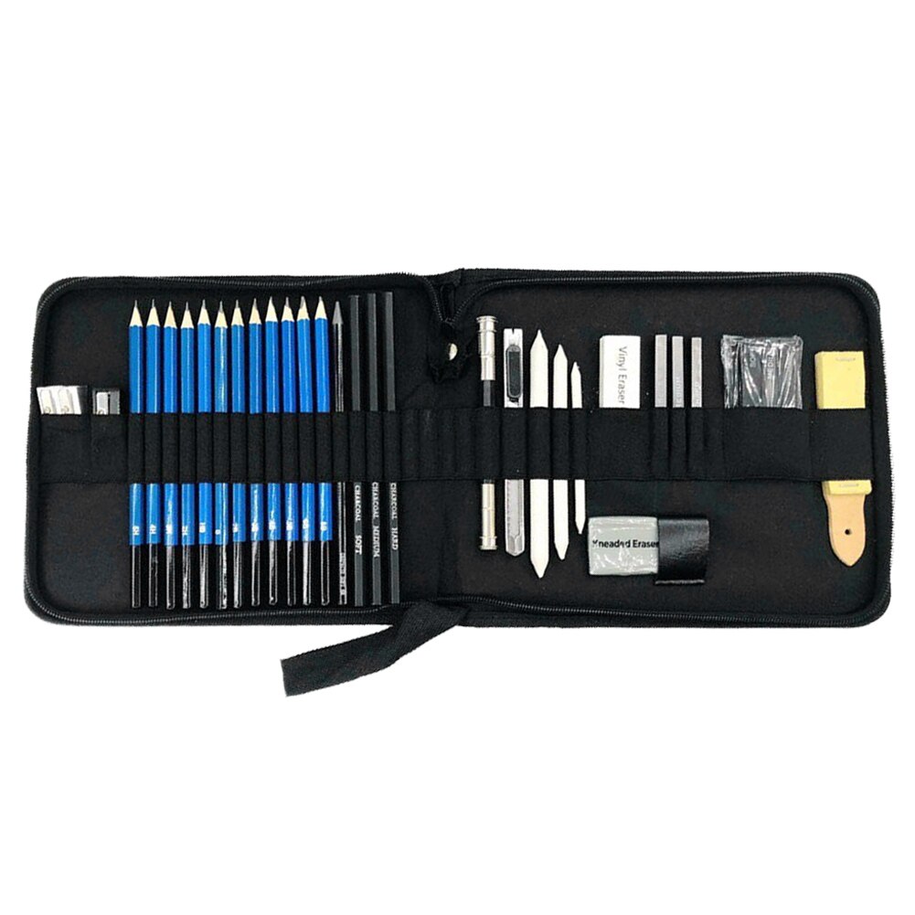 33pcs Sketch Pencil Set Sketching Drawing Kit Wood Pencil Zipper Case For Painter School Students Art Supplies