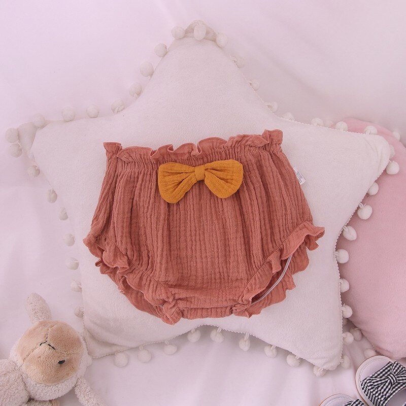 Pantaloncini da indossare esterni in cotone garza per bambini pantaloni da pane per bambina slip intimo per bambini fondo dolce per bambini: Red Currant