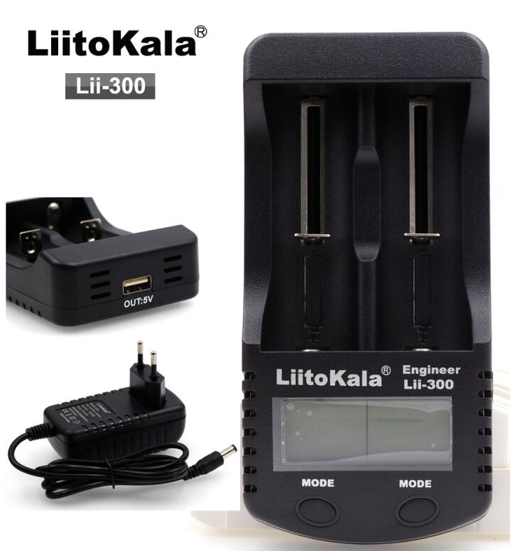 Liitokala lii-500 400 300 Lii-PD4 S1 LCD 3.7V 18650 26650 18500 18350 16340 17500 21700 20700 1.2V AA AAA Ni-MH Battery Charger: Lii-300 and adapter