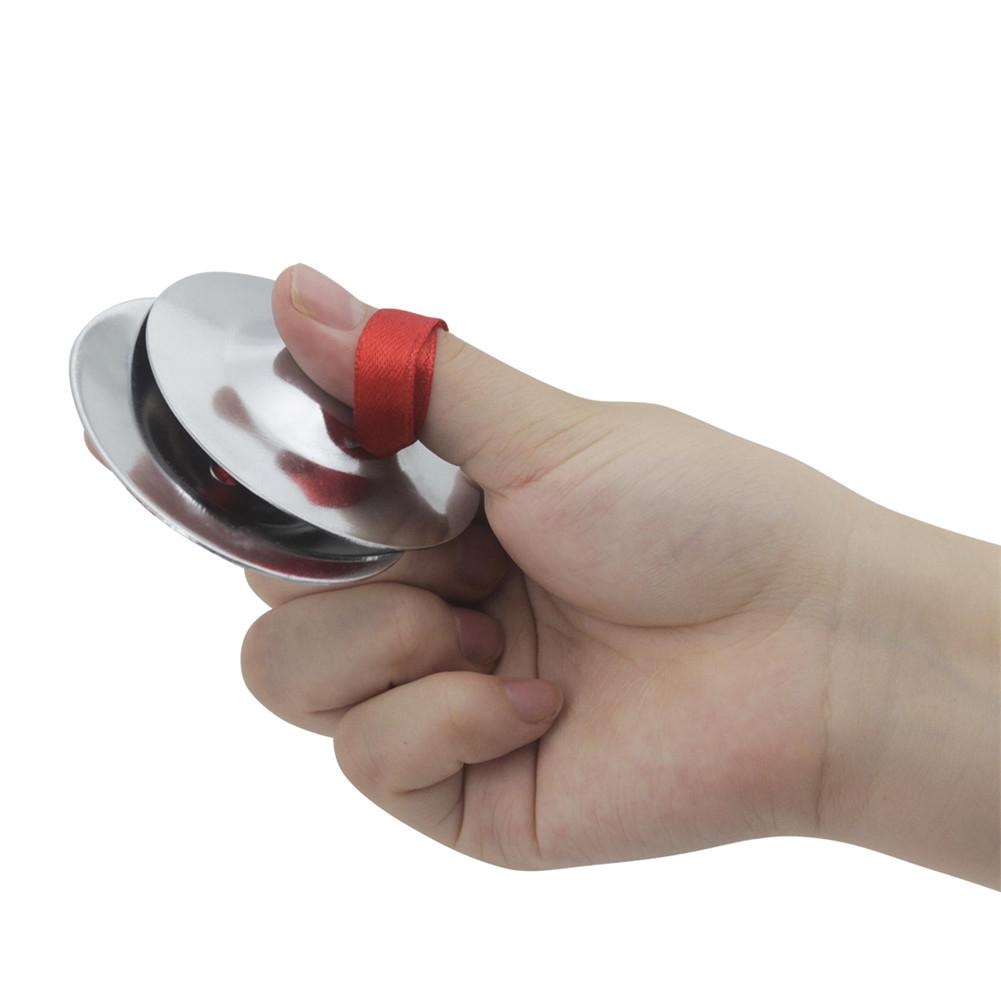 Platillos para dedos de danza del vientre, Mini platillos de percusión de Oriente Medio, accesorios de baile, instrumentos de percusión de latón de 7cm, 2 uds.