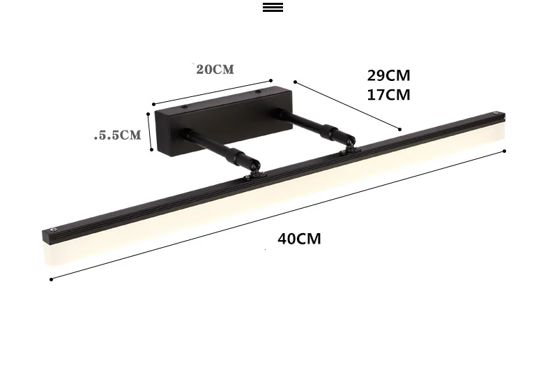 Zauberstab Lampe 12W 16W 22W 85-265V LED Spiegel Licht Wasserdichte LED Schlauch Moderne Acryl spiegel Licht Zauberstab Licht Schlecht Beleuchtung