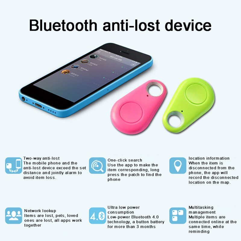 Portable Mini Anti-lost Remote Device Tracker Bluetooth Alarm Child Pet Wallet Bag Phone Finder Key Box Tracker For IOS Andriod