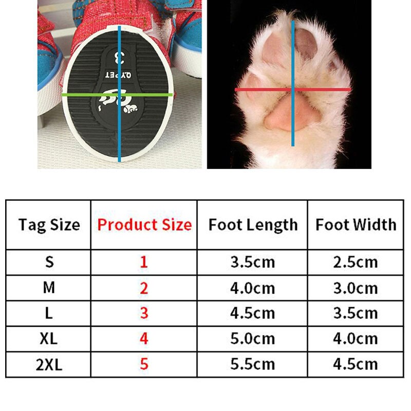 4PCS Denim Dog Shoes Breathable Pet Dogs Canvas Shoes Teddy Boot Skidproof Outdoor Casual Canvas Puppy Sneakers Pet Products
