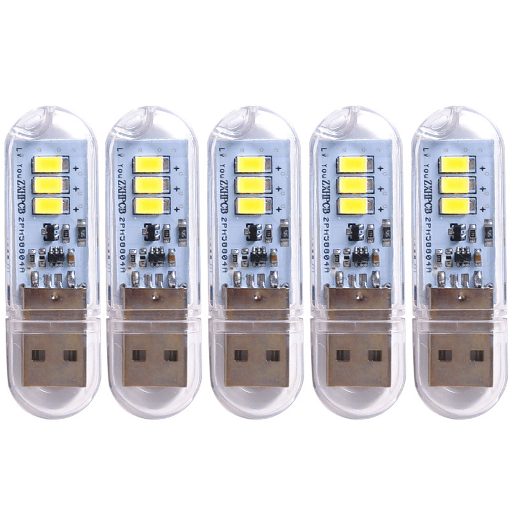 5pcs Portable USB Strip Light Mini Led Night Lights USB Plug Book Lamp Room Emergency Lighting for Power Bank Computer: Red