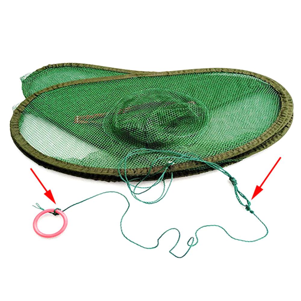 Versterkt 5/9/21 Gaten Automatische Visnet Garnalen Kooi Nylon Opvouwbare Crab Fish Trap Cast Netto Cast Vouwen Vissen netwerk