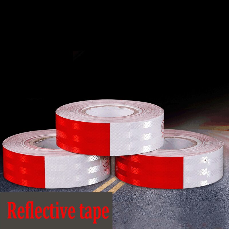 30M Kristal Rooster Rood Wit Reflectie Tape Sterkte Waarschuwing Reflecterende Film Voor Truck Auto Verkeer Veilige Afstand