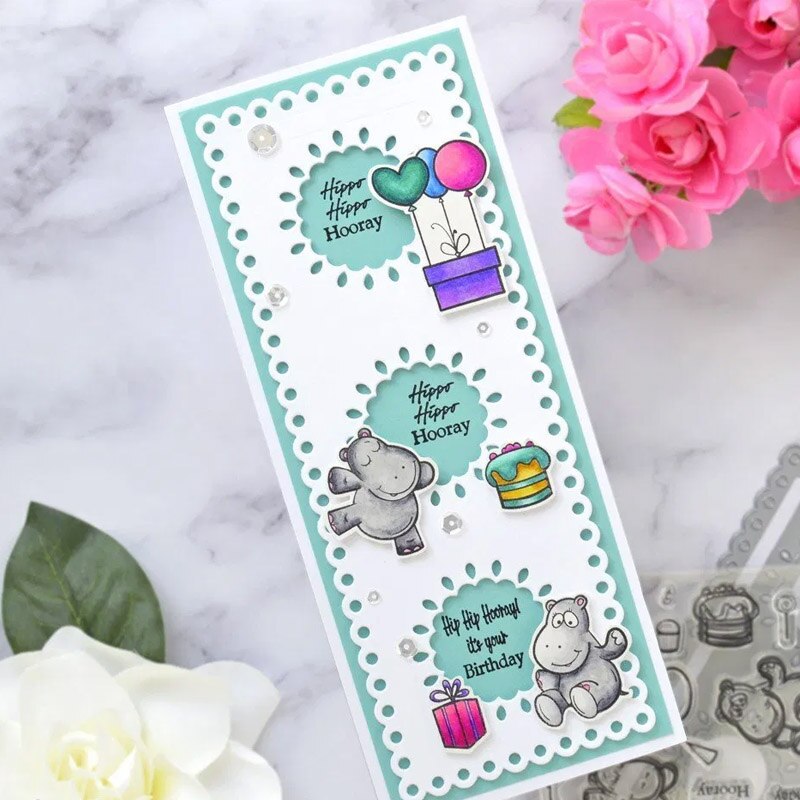 Slimline Metal Cutting Dies Set Stitched Rectangle Scallop Scale Round Irregular Geometry Lawn Architecture Border Frame