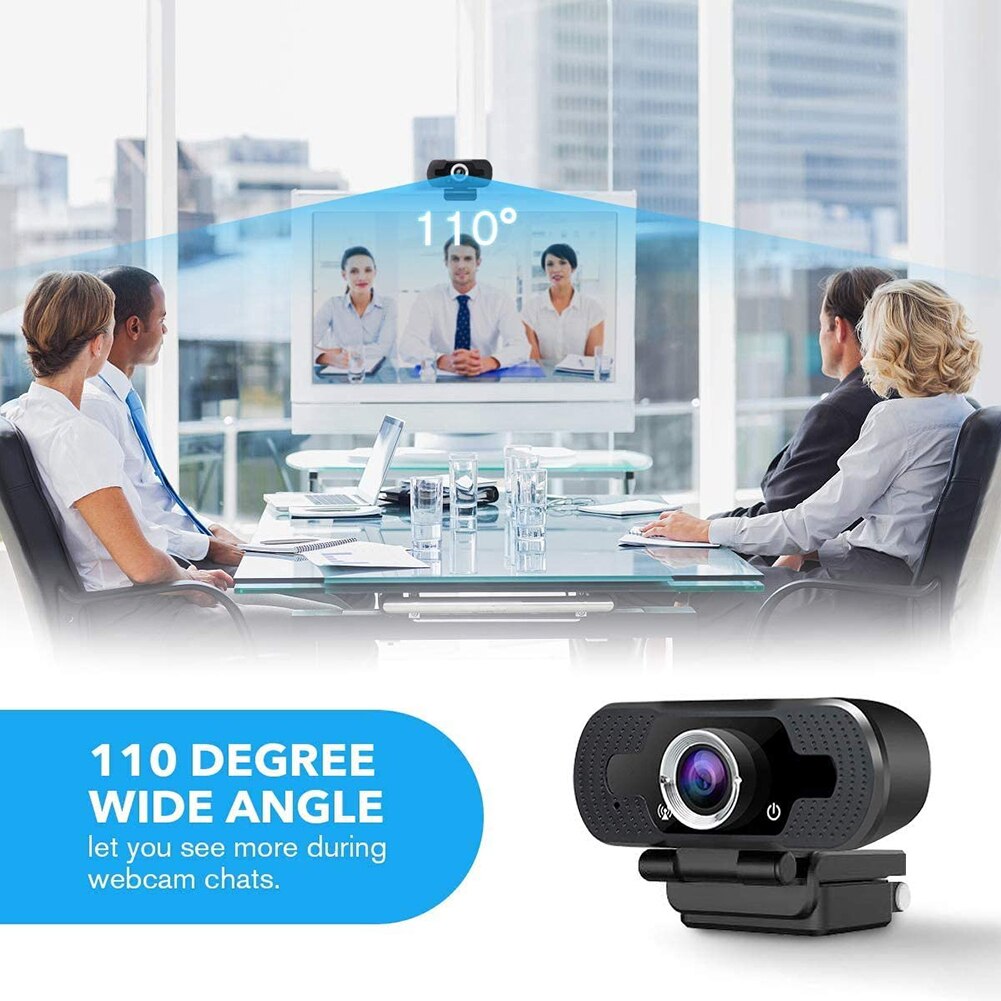 UVC / UVA 2MP Webcam with Built-in Microphone 3D DNR 1080P HD USB Driver Free Web Camera for Windows/Android/Linux PC Smart TV