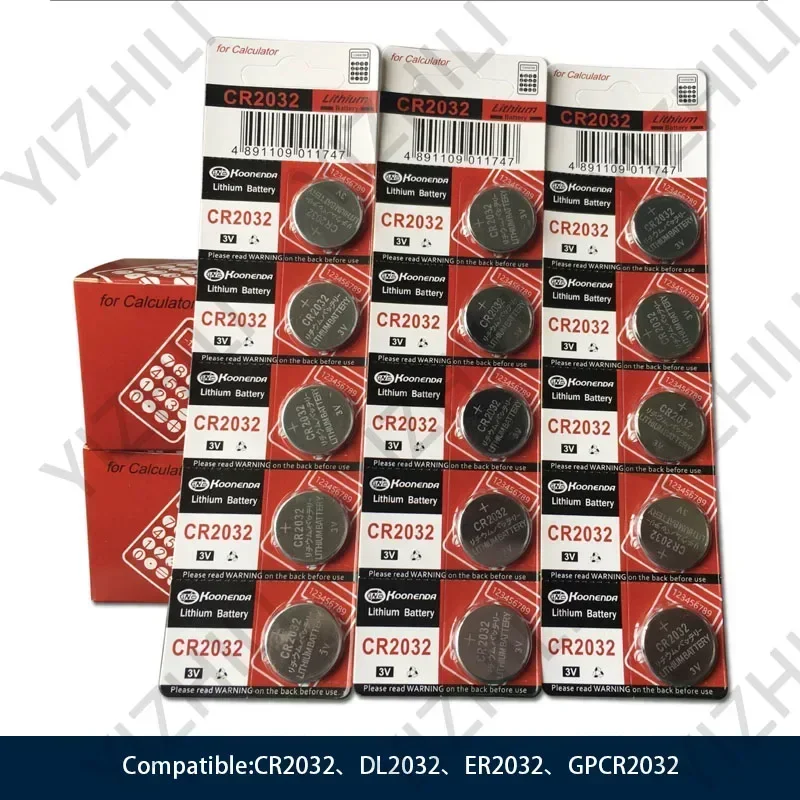 5 pces-50 pces cr2032 bateria de célula de botão 3v baterias de lítio 2032 br2032 para chaves de relógio calculadora controlador temporizador luzes led