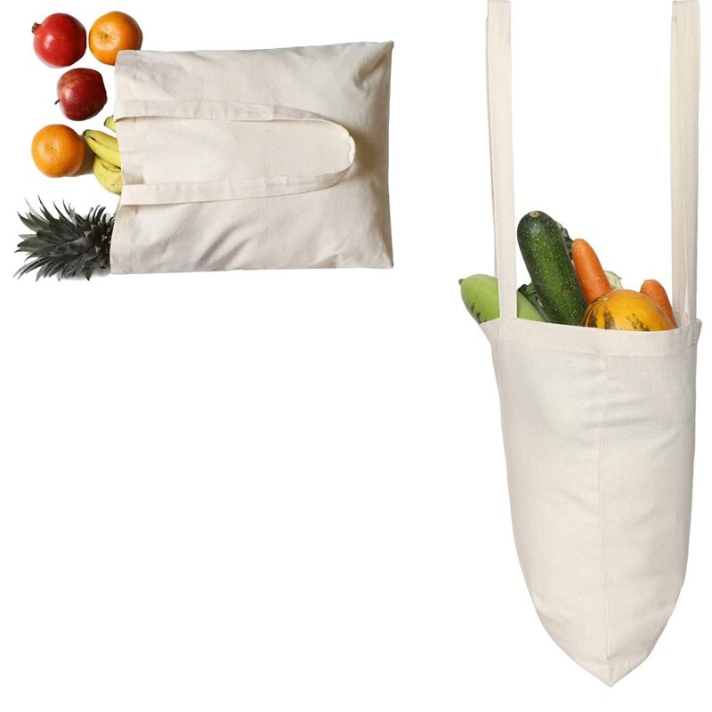 Canvas tassen 6- pack canvas tassen met een inhoud van 35 lbs, grote herbruikbare boodschappentassen van katoen, stevig, opvouwbaar en milieuvriendelijk