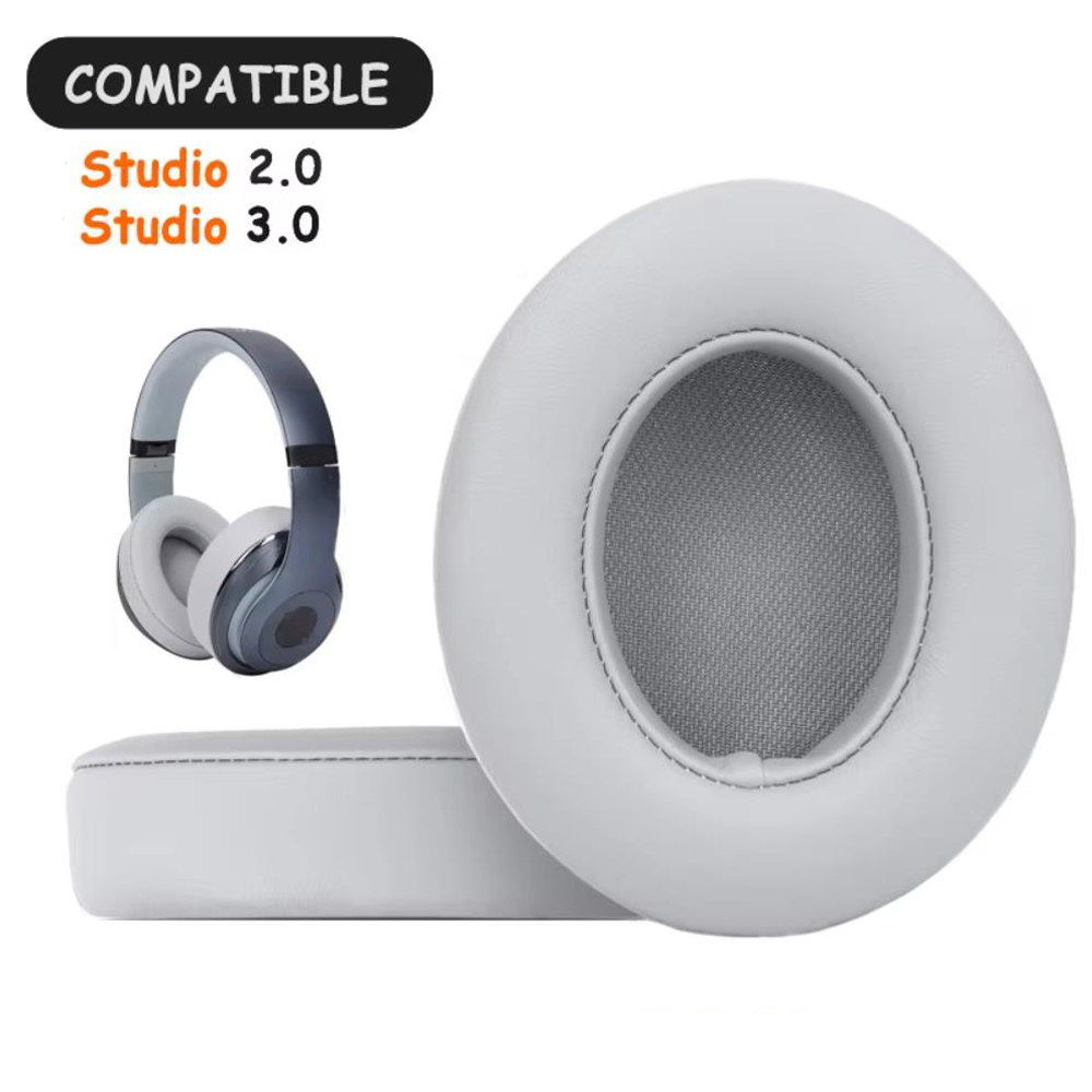 Ørepuder til beats studio 2.0 studio 3.0 trådløse og kablede hovedtelefoner, udskiftningsørepuder, proteinlæder  b0500 b0501: Grå