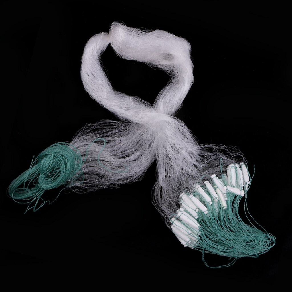 15m x 1.2m Clear Green Fishing Net Single Mesh Nylon Durable Accessories Float Trap Monofilament Small Mesh Gill: Hole Size 3x3cm