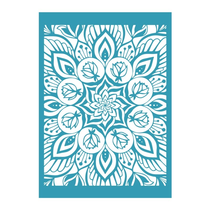 Flower Pattern Self Adhesive Silk Screen Printing Stencil Mesh Transfers for DIY T-Shirt Pillow Fabric Bags Textile Painting