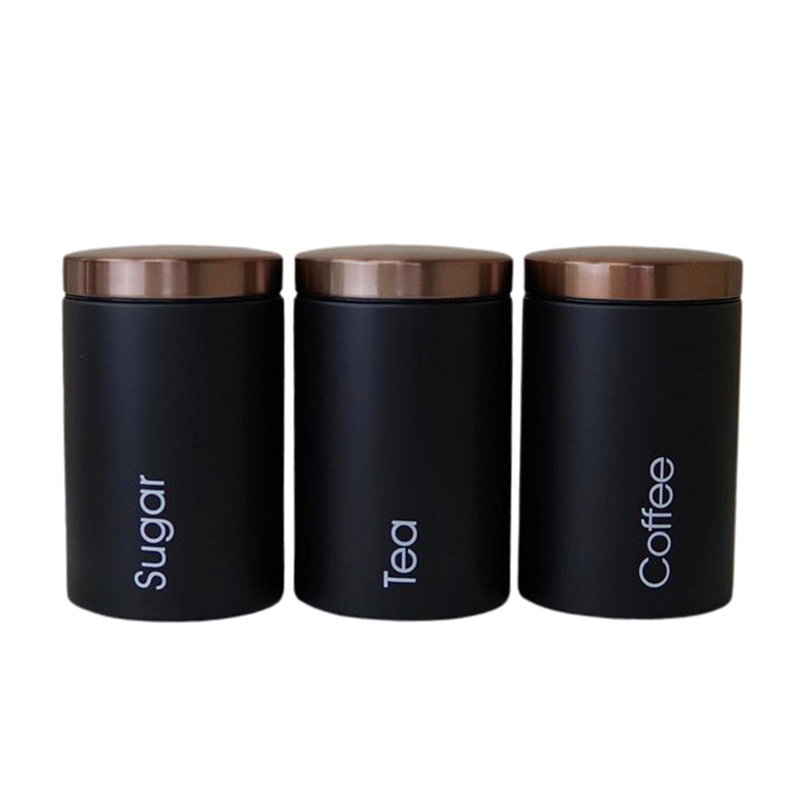 3pcs/Set Simple Metal Coffee Sugar Tea Canister Set Storage Tank Food Storage Jars Metal Food Storage Tin for Kitchen