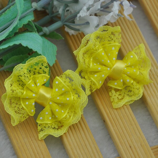 Lace Organza Ribbon Bows, Flores Applique, Decoração do casamento, A088, 20pcs: Marrom