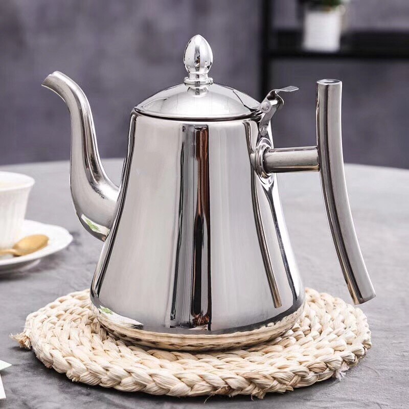 Teapots Commercial Hotel Restaurant Tea Kettle 304 Thick Stainless Steel Teapot Flower Teapot Restaurant With Strainer