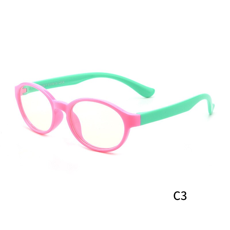 Beskyttelsesbriller briller ramme blå silikone børn børn dreng pige  tr90 højre anti: C3