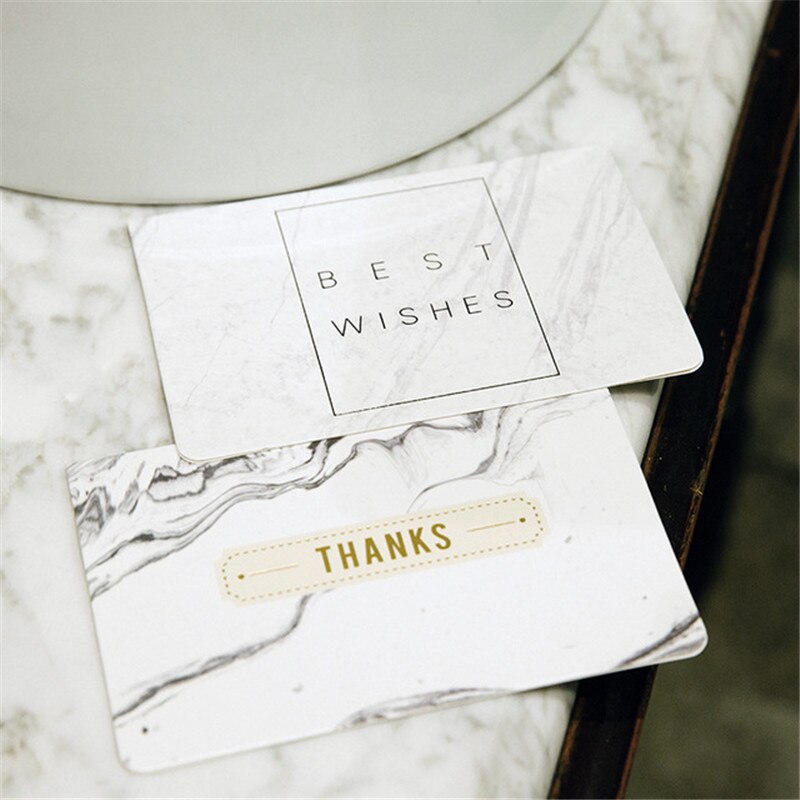 5Pcs Dank U Kaarten Marmer Vouwen Soort Buisness Zegen Wenskaarten Wedding Party Uitnodigingen Verjaardag Lege Cards