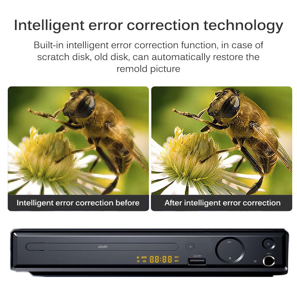 High Definition Plastic Home DVD Players Portable HDMI DVD Player VCD Player Supports U Disk Playback Power Off Memory