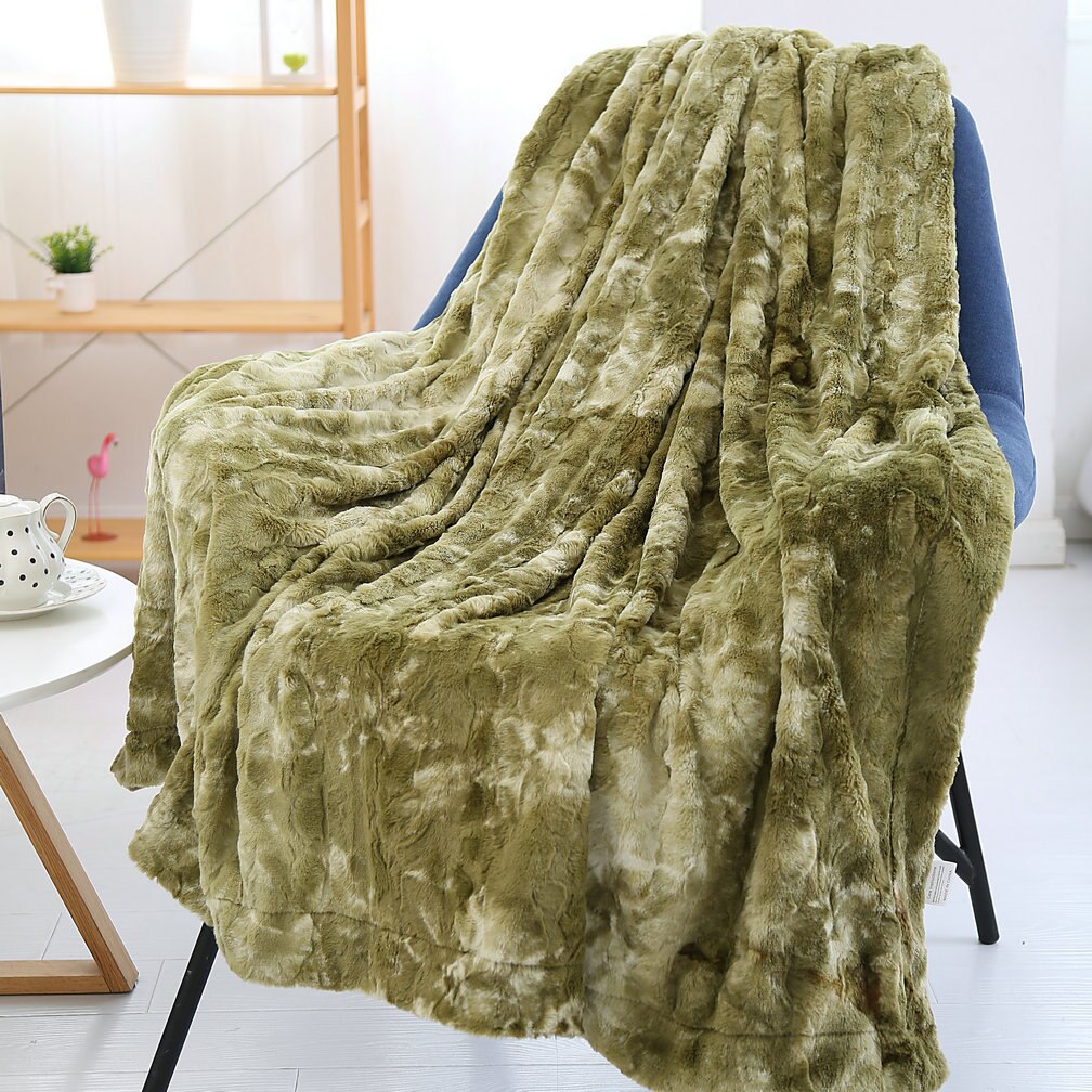 Universal lammet fløjletæppe luksus varmt fluffy plys tæppe tie-dye faux fur super blødt tæppe vinter varmt sheetsla 465